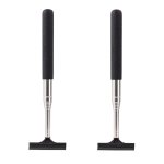 2 Pcs Portable Retractable Car Defogger Rearview Mirror Wiper Black