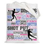 Levlo Discus Shot Put Canvas Tote Bag Shot Put Athlete Throwing Gift Shot Putter Shoulder Bag For Track Field Shot Put Lover Dis