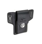 Hetiandaishu Men's Leather Phone Belt Bag With Lock Closure - Black