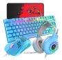 4 In 1 Rgb Backlit Keyboard & Mouse With 3D Surround Sound Headphones -blue