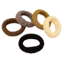 5-PIECE Neutral Toned Soft Knit Elastic Hair Ties - Multicolor