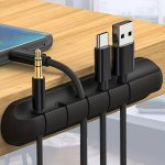 Organize Your Desk With A Silicone Cable Roll - 3 5 7 Holes For USB Cables Mouse & Headset Clips
