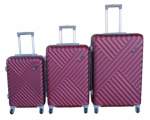 Smte Mooistar Maroon Abs Trolley Case Set-stylish Durable Secure Travel Solution With Keychain