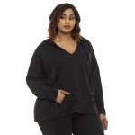 Donnay Plus Size Cut & Sew Hoody With Pocket - Black