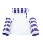 Inflatable Pool Hammock Lounger Chair - Navy Blue Striped