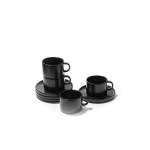 - Flat Stackable Cup & Saucer Choose From 4 Colours - Semi Matt Black