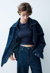 Ribbed Modal-blend T-Shirt - Navy Blue