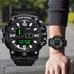 Large Dial Men's Sports Round Digital Backlight Electronic Watch Ideal Gift Choice