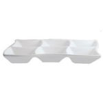 Dinnerware 6 Division Nova Style Rectangular Wave Dish - 23CM