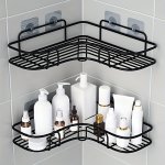 Easy-install No-drill Shower Caddy - Durable Metal Corner Shelf For Bathroom & Kitchen Storage