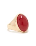 Goldair Gold Red Oval Stone Orb Statement Ring - M l