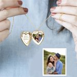 Customized Photo Love Pendant Necklace Personalized Photo Creative Elegant Classic Versatile Daily Wear Warm Jewelry Gifts For W