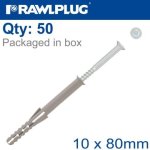 Nyl Frame Fixing + Short Expansion Zone 10MMX80MM X50 -box