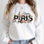 Paris Eiffel Tower Floral Iron-on Transfer Stickers For Clothing - Mixed Color Polyester Patches For T-shirts Jackets Jeans - Washable And Durable - 1PC