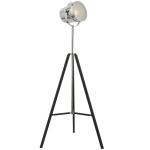 Polished Chrome Floor Lamp With Frosted Glass