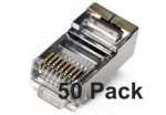 RJ45-P-650S Acconet CAT6 RJ45 Connectors Shielded Stranded solid Core 50 Pack