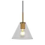 Cone Glass Pendant Light Gold Black Chrome - Satin Silver