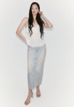 Denim Maxi Skirt - Pale Denim Blue