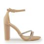 Mocha Lycra Ankle Tie Heels