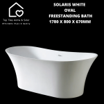 Solaris White Oval Freestanding Bath - 1780 X 800 X 670MM