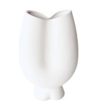 Tulip Shaped Large Ceramic Vase - White
