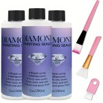 60ML/120ML/200ML Diamond Painting Sealer With 3 Pcs Brushes 5D Diamond Painting Art Glue Permanent Hold & Shine Effect Sealer Di