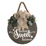 Welcome Sign For Front Door 3D Wooden Wreath Front Porch Decor Hanging For Farmhouse Home Outside Indoor Brown-sweet