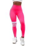 Tummy Control Sports Leggings - Pink And White