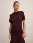 Elliotte Knitted T-Shirt - XL Plum Co-ord