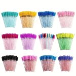 50PCS Crystal Eyelash Brushes - Mascara Wands For Eyelash Extensions And Makeup Application