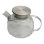 Convenient Teapot 1.L Borosilicate Glass With Stainless Steel Lid
