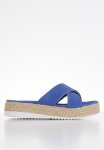Criss-cross Flatform Sandal - Blue