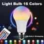 1/2/4PCS Smart 16-COLOR Household Light Bulb With Remote Control E27 220V 10W Rgb LED Bulb 16-COLOR Options Colorful Dimmable Floodlight Bulb Suitable For Home