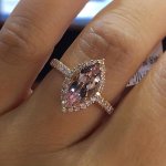 1PC Rhinestone Studded Champagne Gemstone Ring