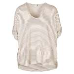 Oversized Thin Stripe Top - Stone L xl