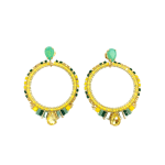 African Chic Tropical Beaded Earrings - Yellow Green