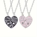 2PCS SET Heart Shape Design Alloy Pendant Chain Necklaces