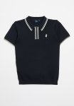 Polo Boys Scott Short Sleeve Qtr Zip Golfer - Navy