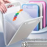 Waterproof A4 Vertical File Organizer With 13 Pockets Thick Pp Translucent Document Holder For Office And School Storage Paper S
