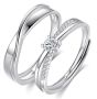 2 Women Men 925 Silver Moissanite Diamond Rings