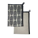 Banana Leaf Black Kitchen Towel Set Of 2