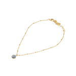 Iridescent Blue Pendant Gold Chain Charm Anklet
