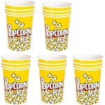 - Paper Popcorn Buckets - Yellow 945ML - Bulk Pack Of 20
