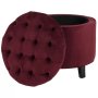 Althea Round Storage Ottoman - Maroon