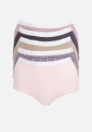 Jockey 5 Pack Plain Full Brief - Pink plum geo marshmellow beige