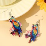 Chic Cartoon Bird Dangle Earrings - Lightweight Acrylic Perfect For Casual Attire & Parties