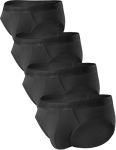 David Archy Men's Briefs Modal No Fly Underwear Support Pouch Soft Comfort Briefs For Men 4 Pack L Black