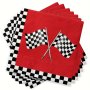 24PCS Red Theme Party Napkins Black And White Checkered Pattern Theme Party Decoration Supplies Party Decor Party Supplies Holiday Decor Holiday Supplies