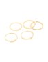 Goldair Gold Plated Cubic Zirconia Bezel Set Flower & Molten Rings 5-PACK - M/l