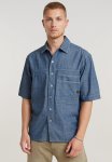G-star Raw Double Pocket Relaxed Shirt Sslt Wt Aruba Chambray O - Rinsed